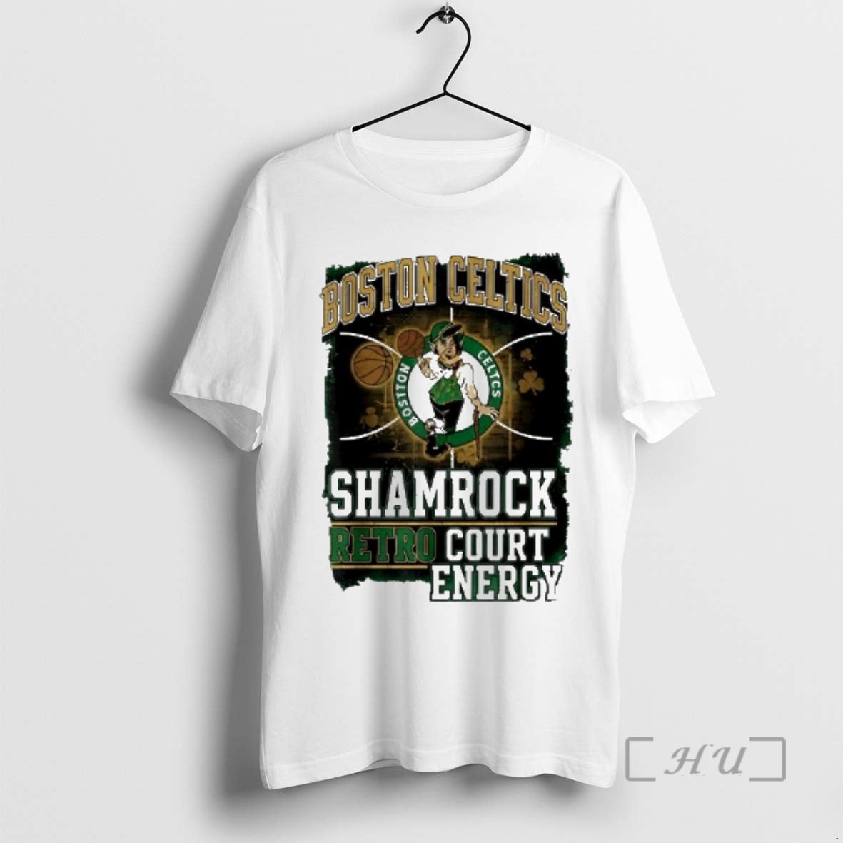 Officials Boston Celtics Shamrock Retro Court Energy - Adult & Kids T-Shirts, Sweatshirts & Hoodies apparel design preview 1