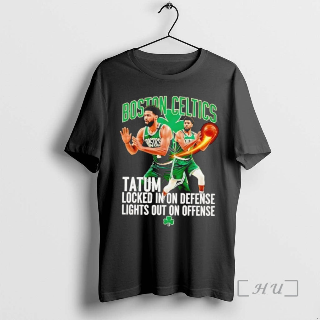 Officials Boston Celtics Tatum Locked In On Defense - Adult & Kids T-Shirts, Sweatshirts & Hoodies apparel design preview 1