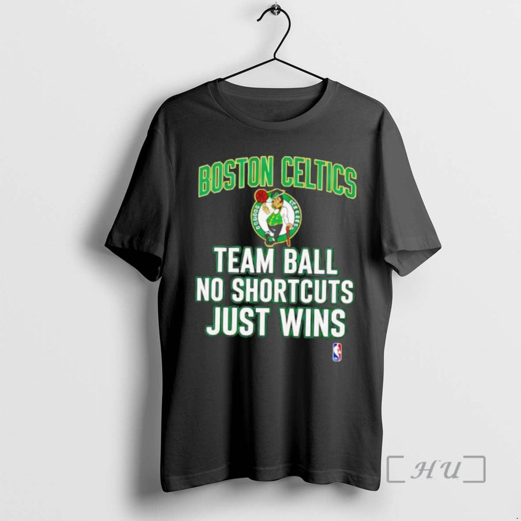 Officials Boston Celtics Team Ball No Shortcuts Just - Adult & Kids T-Shirts, Sweatshirts & Hoodies apparel design preview 1