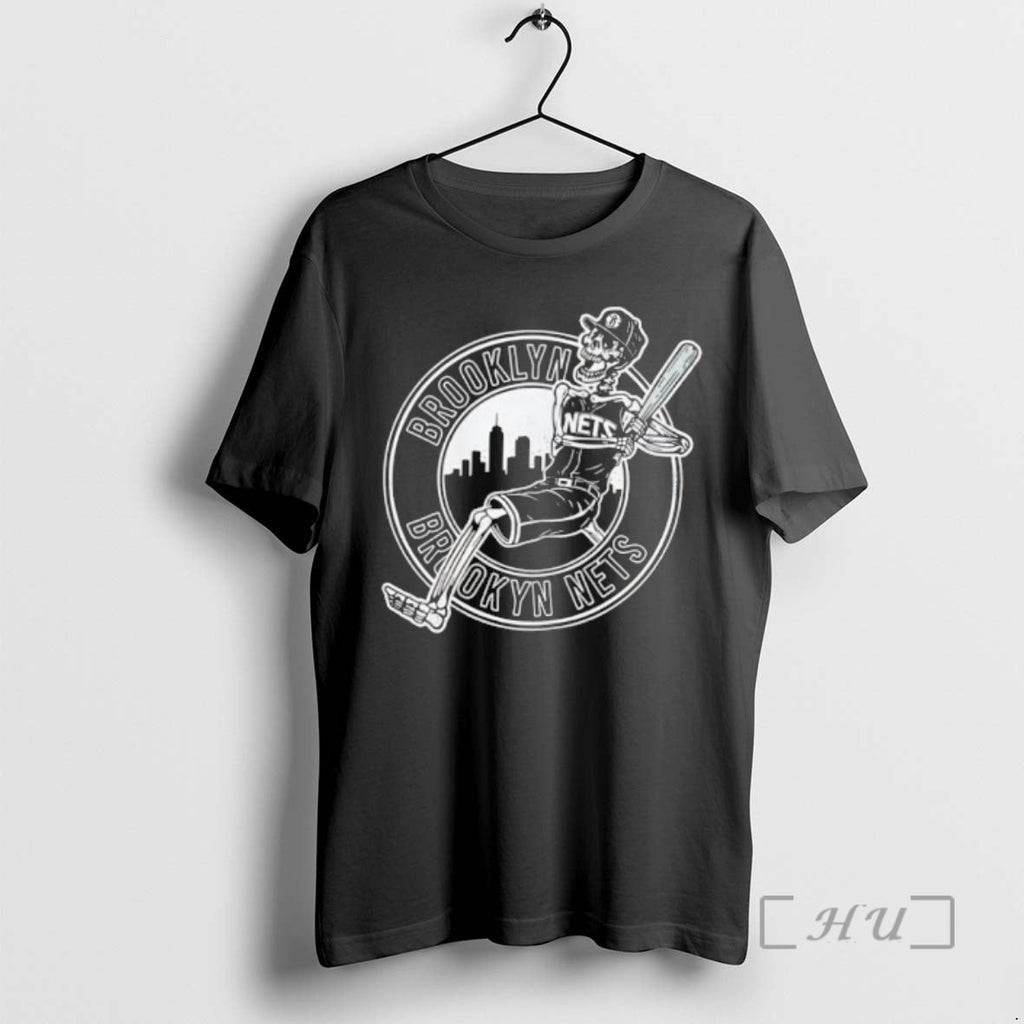 Officials Brooklyn Nets Skeleton Player - Adult & Kids T-Shirts, Sweatshirts & Hoodies apparel design preview 1