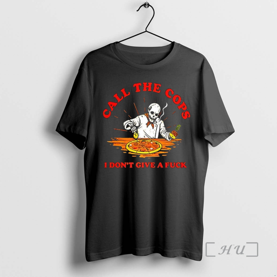 Officials Call The Cops I Dont Give A Fuck Skeleton - Adult & Kids T-Shirts, Sweatshirts & Hoodies apparel design preview 1