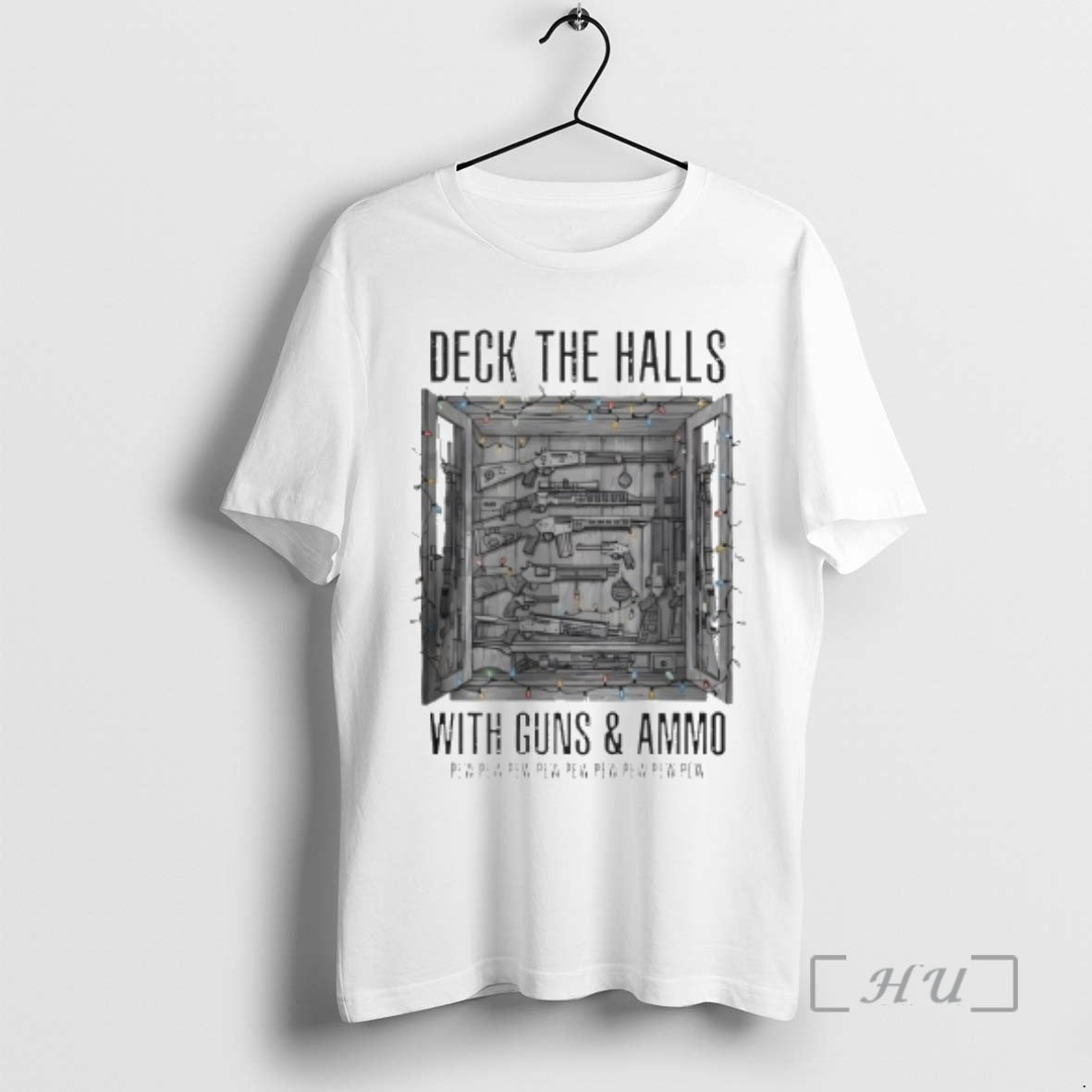Officials Deck The Halls With Guns And Ammo Pew - Adult & Kids T-Shirts, Sweatshirts & Hoodies apparel design preview 1