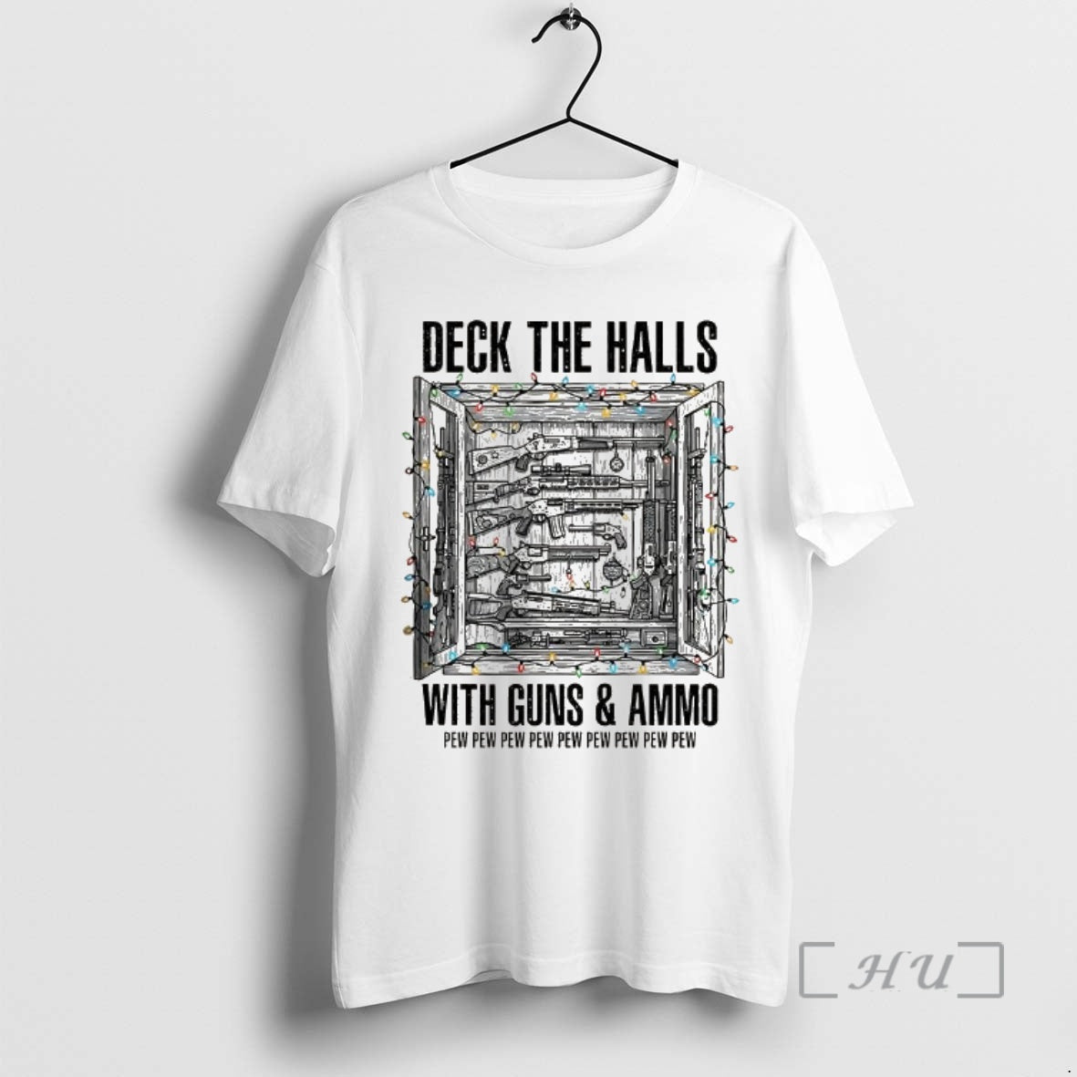 Officials Deck The Halls With Guns And Ammo Pew - Adult & Kids T-Shirts, Sweatshirts & Hoodies apparel design preview 1
