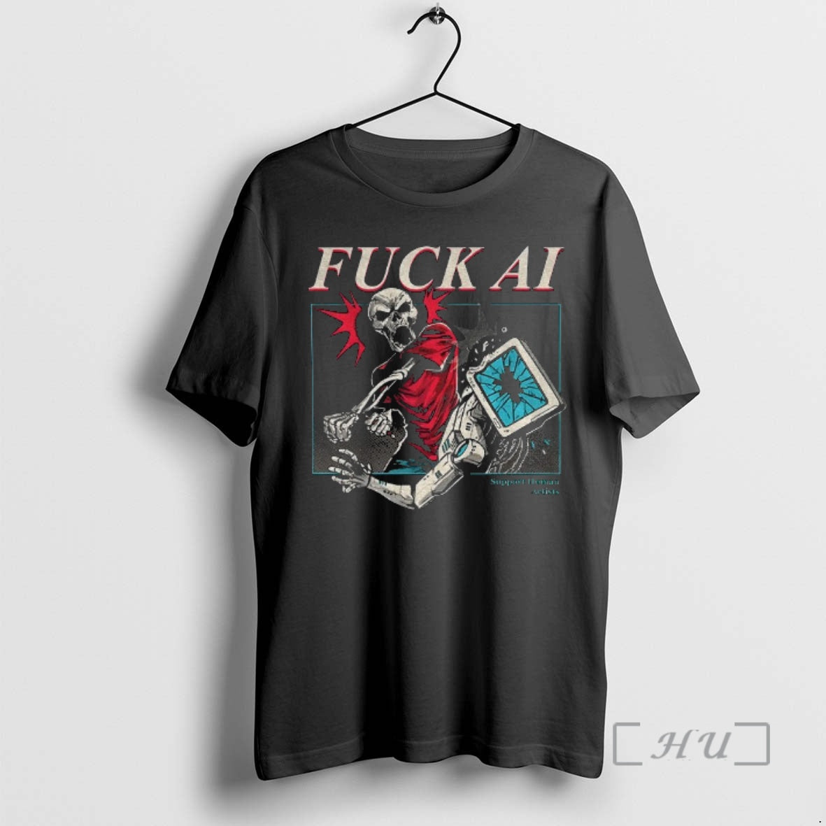 Officials Fuck Ai Support Human Artists - Adult & Kids T-Shirts, Sweatshirts & Hoodies apparel design preview 1