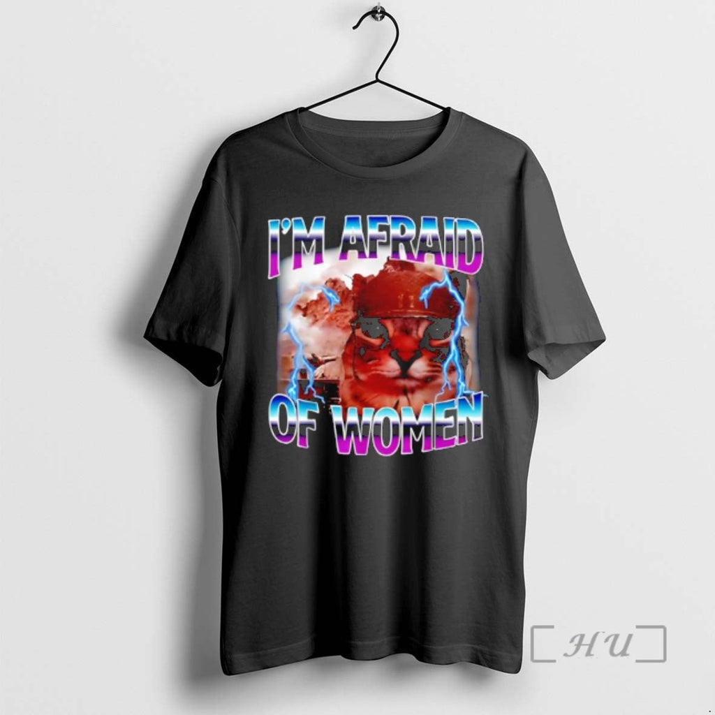 Officials Funny Saying Humor Afraid Of Women Cat Meme - Adult & Kids T-Shirts, Sweatshirts & Hoodies apparel design preview 1