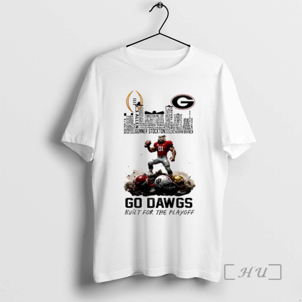 Officials Georgia Bulldogs Bulit For Playoff 2025 - Adult & Kids T-Shirts, Sweatshirts & Hoodies apparel design preview 1