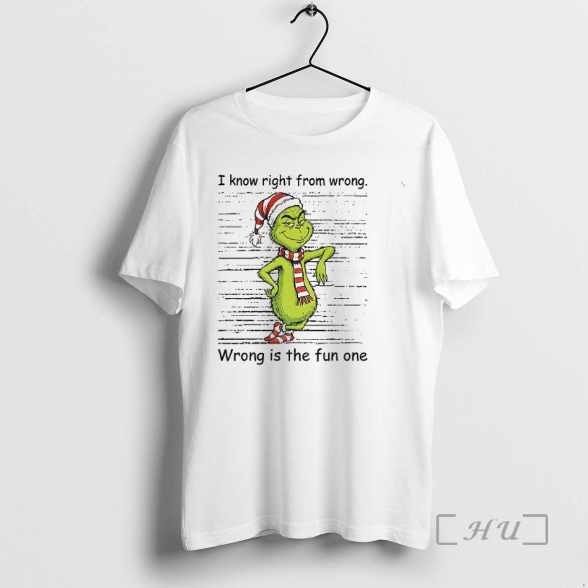 Officials Grinch Santa I Know Right From Wrong Is The - Adult & Kids T-Shirts, Sweatshirts & Hoodies apparel design preview 1