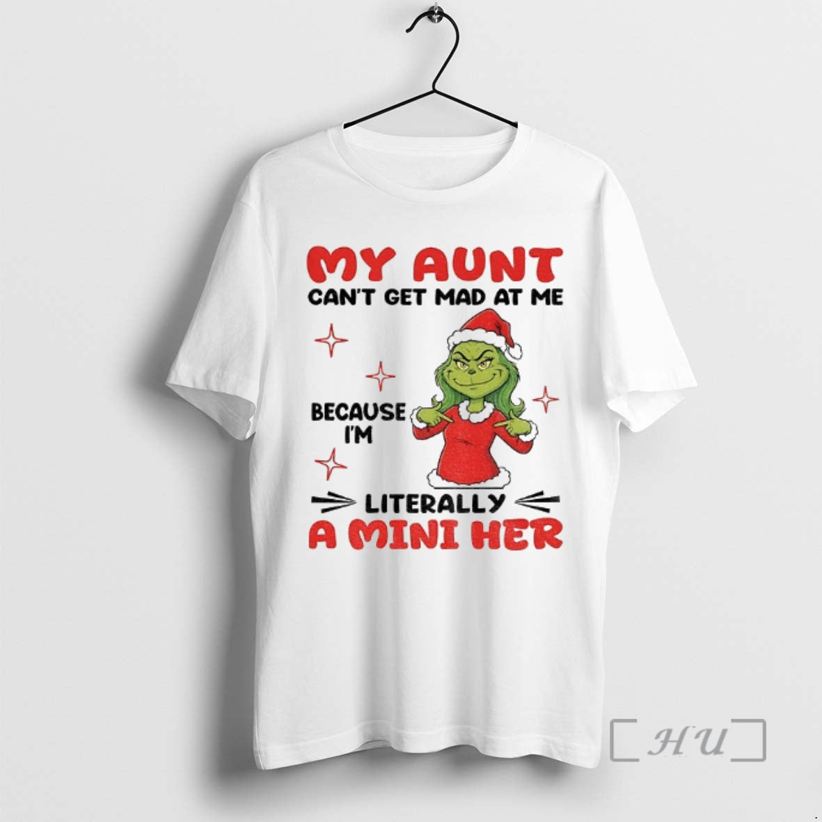 Officials Grinch Santa Hat My Aunt Cant Get Mad At Me - Adult & Kids T-Shirts, Sweatshirts & Hoodies apparel design preview 1
