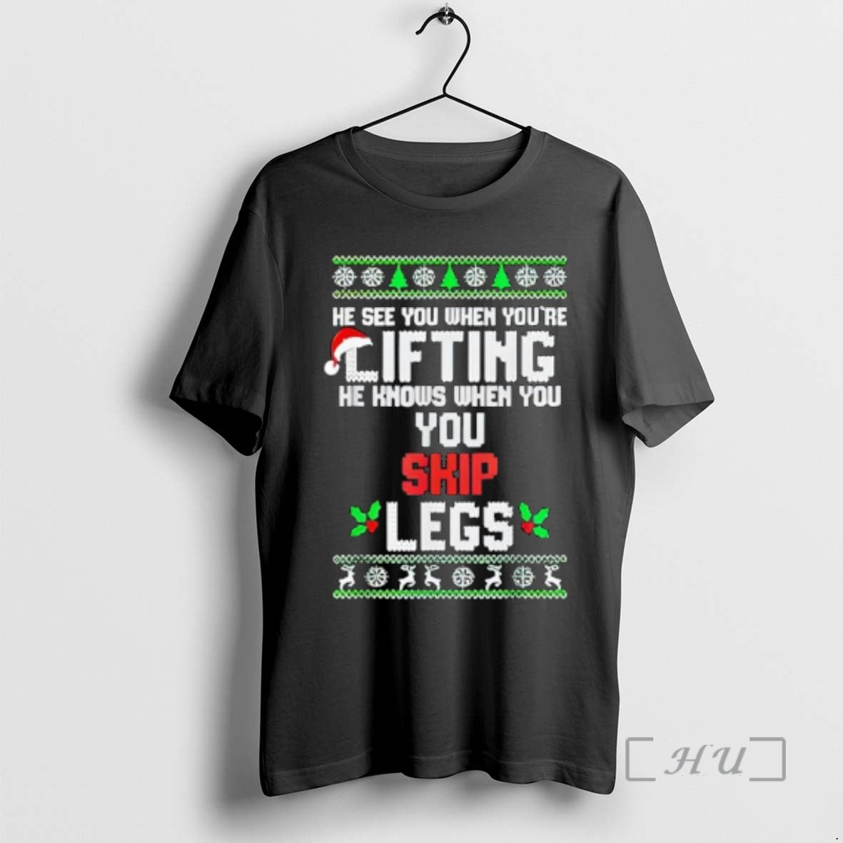 Officials He Sees You When Youre Lifting Knows Skip - Adult & Kids T-Shirts, Sweatshirts & Hoodies apparel design preview 1