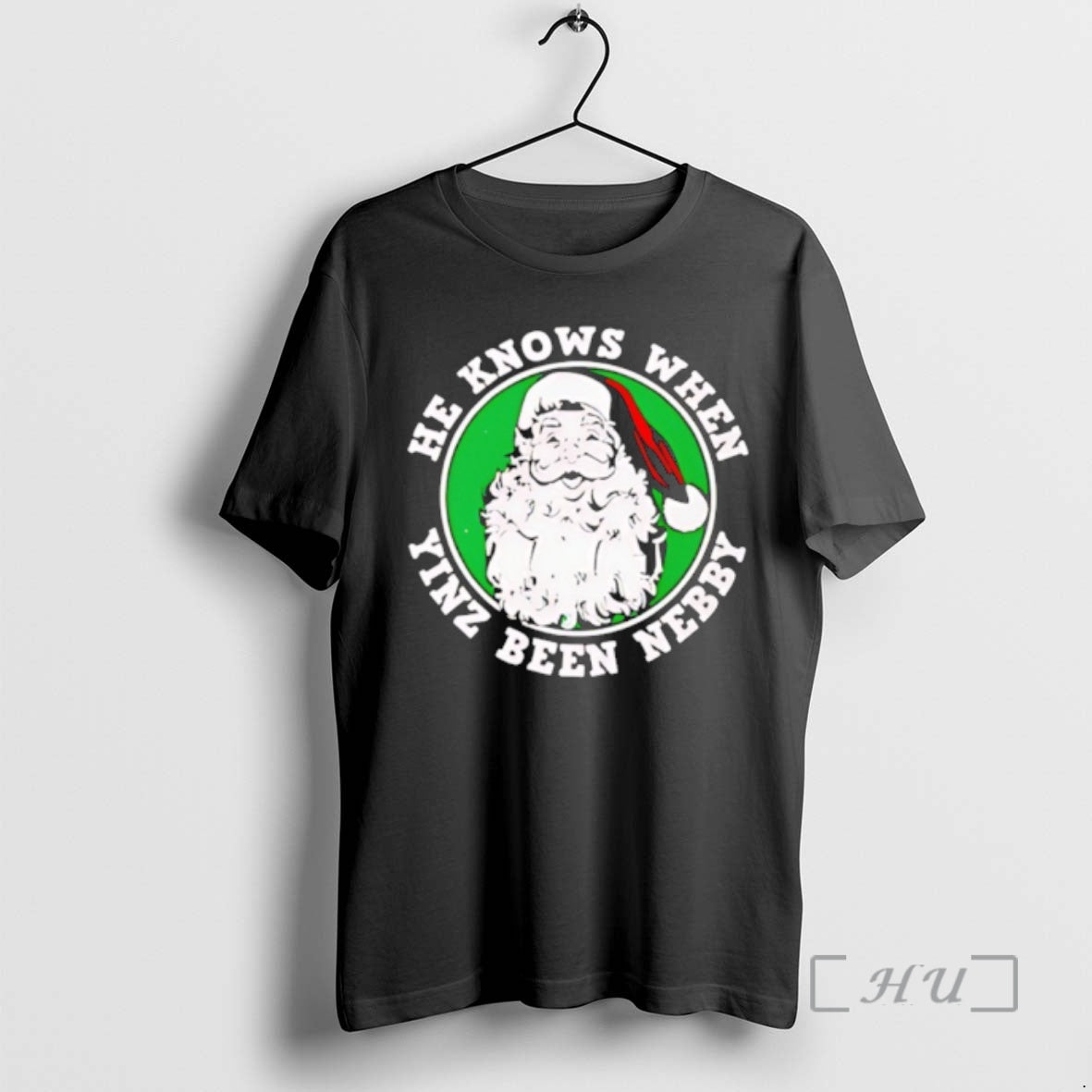 Officials He Knows When Yinz Been Nebby Santa - Adult & Kids T-Shirts, Sweatshirts & Hoodies apparel design preview 1