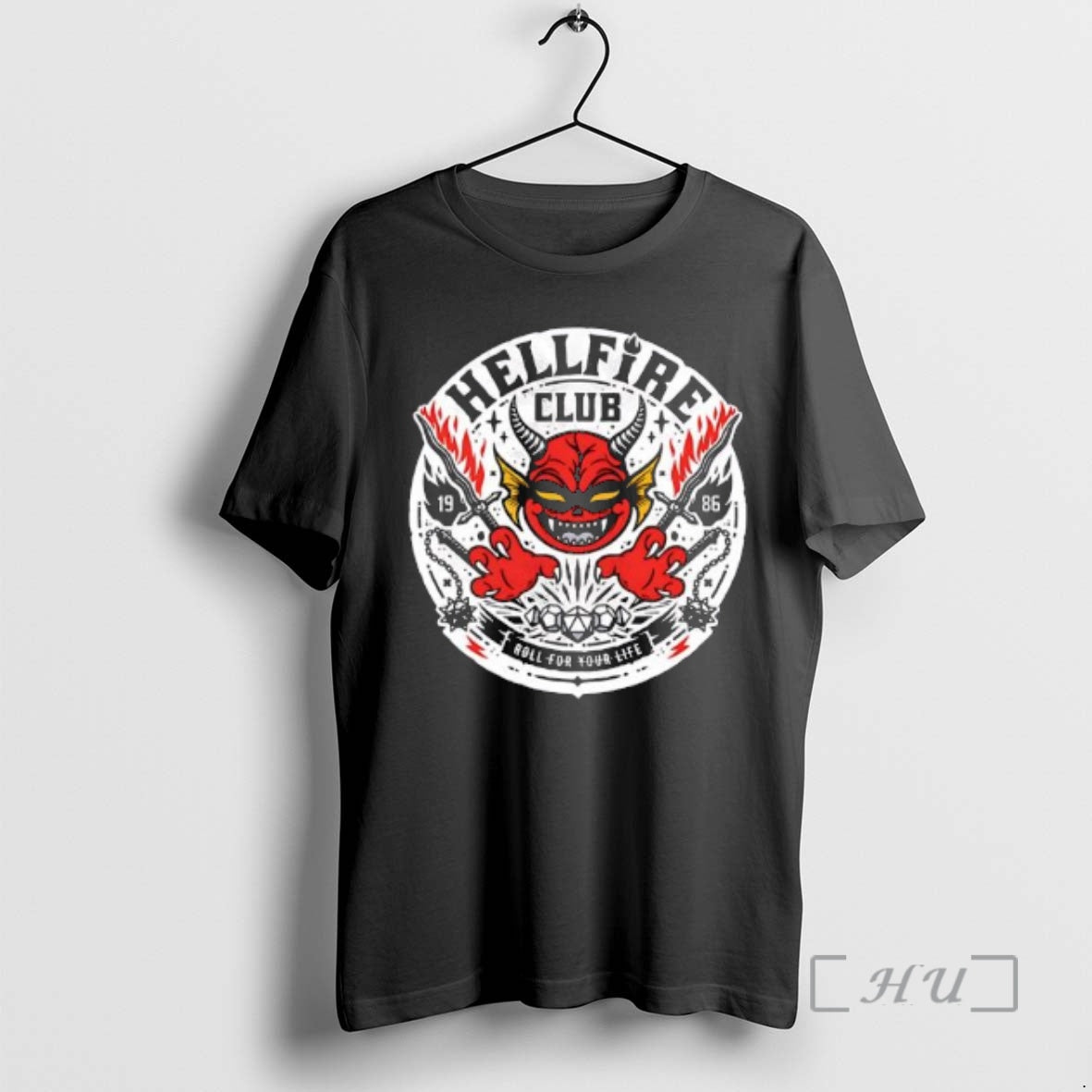 Officials Hellfire Club Roll For Your Life 1986 - Adult & Kids T-Shirts, Sweatshirts & Hoodies apparel design preview 1