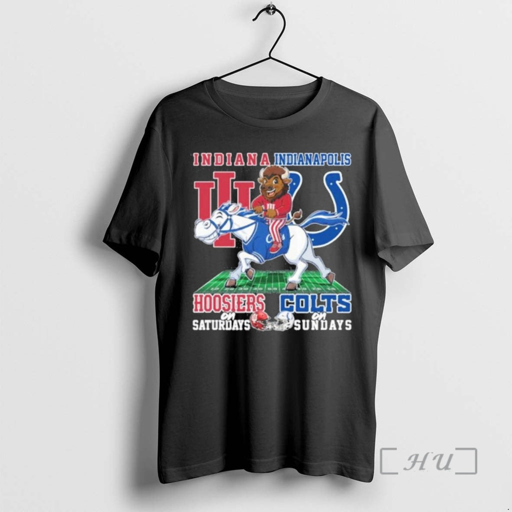 Officials Hoosiers On Saturdays And Colts Sundays - Adult & Kids T-Shirts, Sweatshirts & Hoodies apparel design preview 1