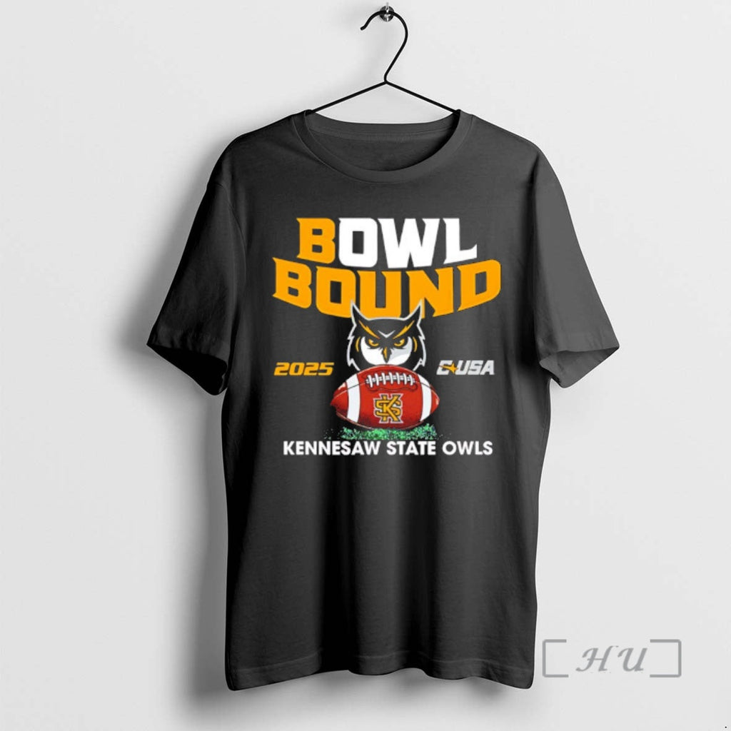 Officials Kennesaw State Owls 2025 Bowl Bound C Usa - Adult & Kids T-Shirts, Sweatshirts & Hoodies apparel design preview 1