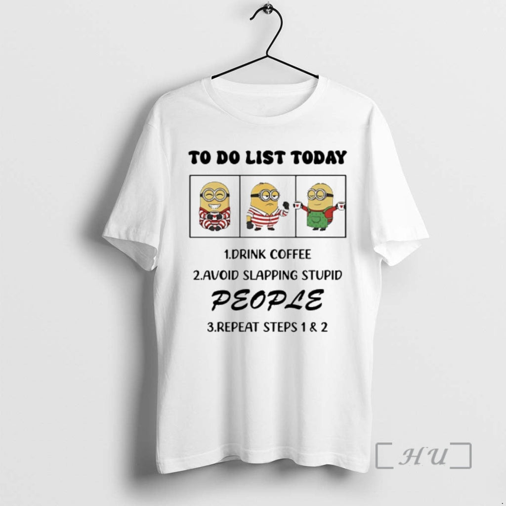 Officials Minion To Do List Today Drink Coffee Avoid - Adult & Kids T-Shirts, Sweatshirts & Hoodies apparel design preview 1