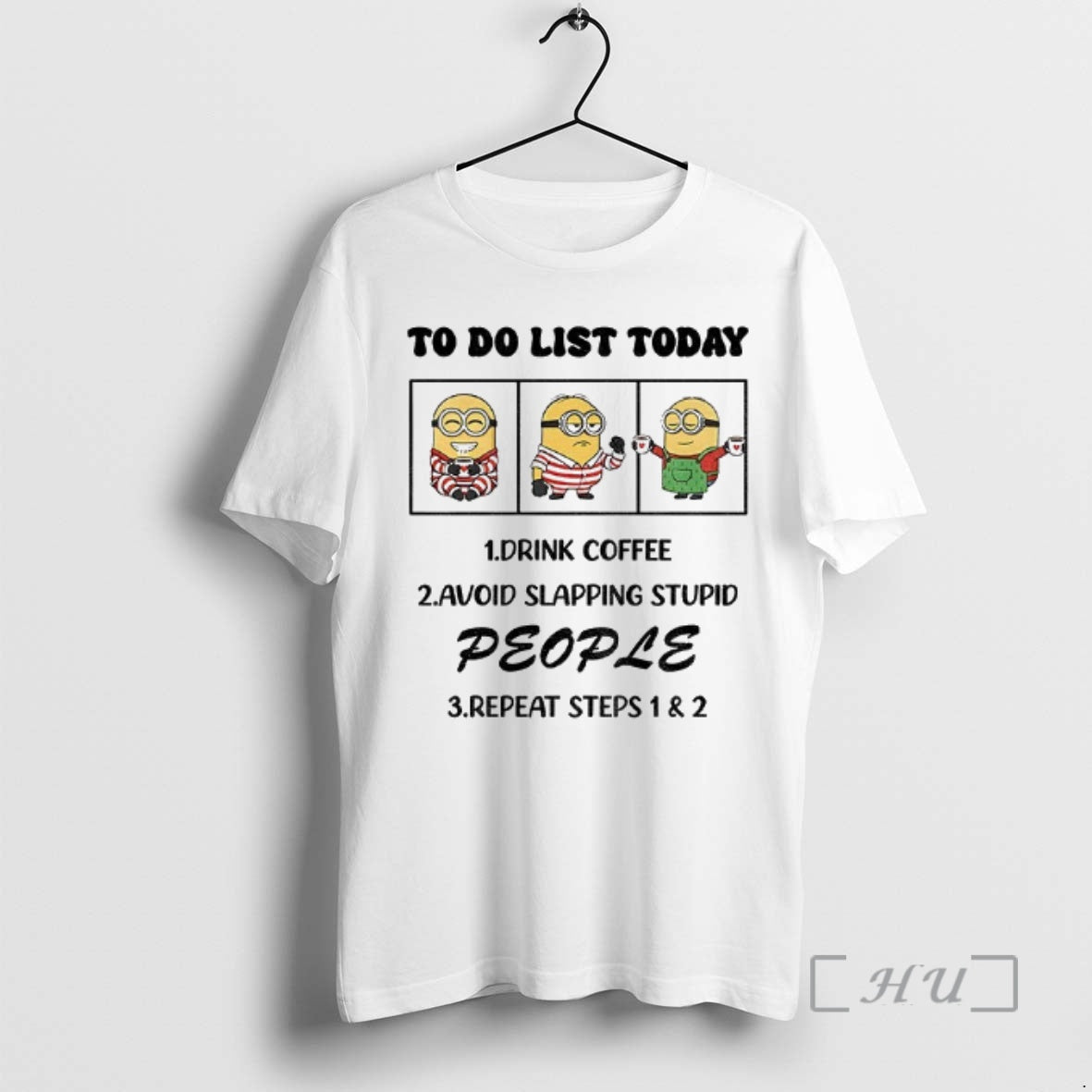 Officials Minion To Do List Today Drink Coffee Avoid - Adult & Kids T-Shirts, Sweatshirts & Hoodies apparel design preview 1