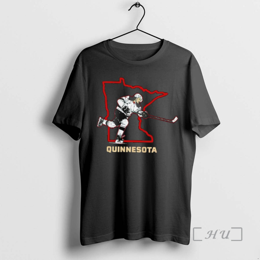 Officials Minnesota Wild Quinn Hughes Quinnesota Map - Adult & Kids T-Shirts, Sweatshirts & Hoodies apparel design preview 1