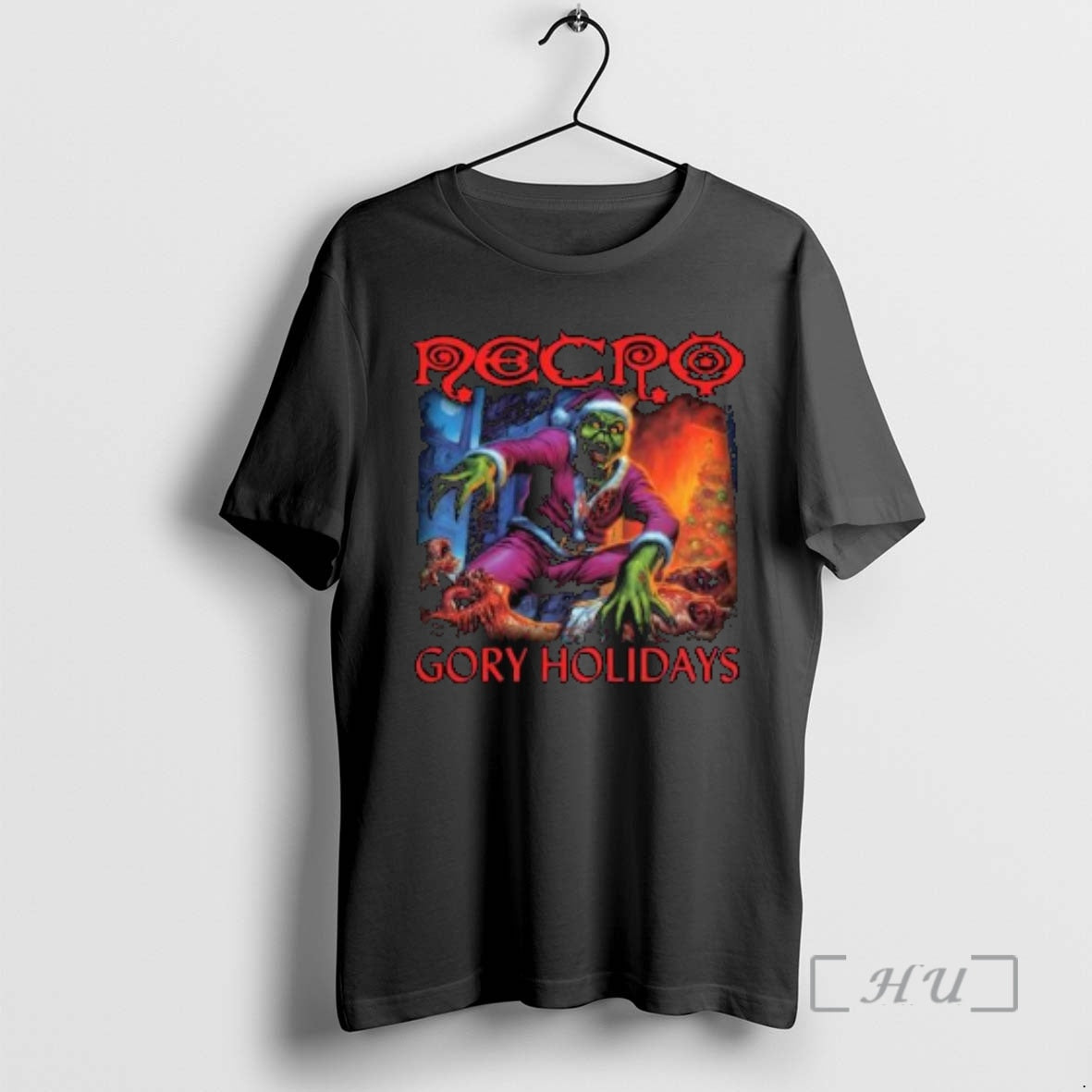 Officials Necro Grinch Gory Holidays Circle Black - Adult & Kids T-Shirts, Sweatshirts & Hoodies apparel design preview 1