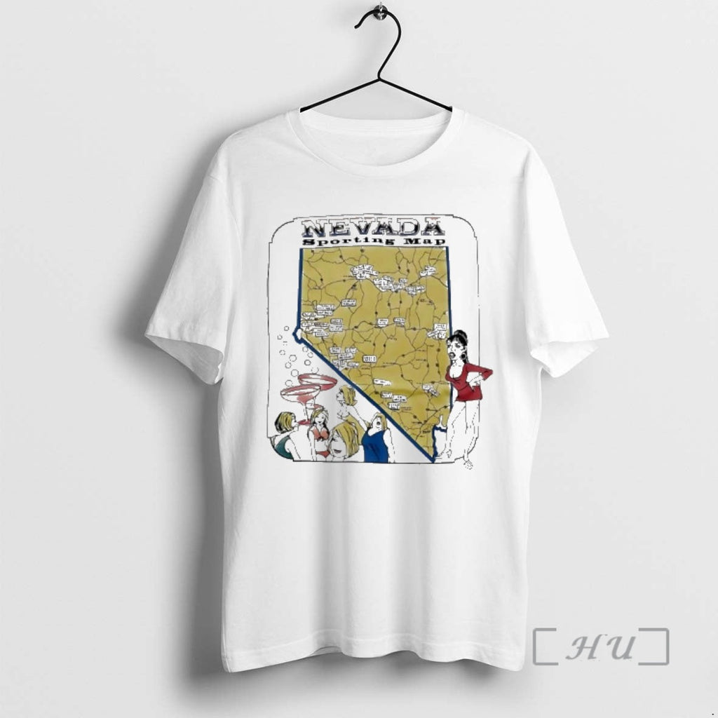 Officials Nevada Sporting Map Cartoon Vintage - Adult & Kids T-Shirts, Sweatshirts & Hoodies apparel design preview 1