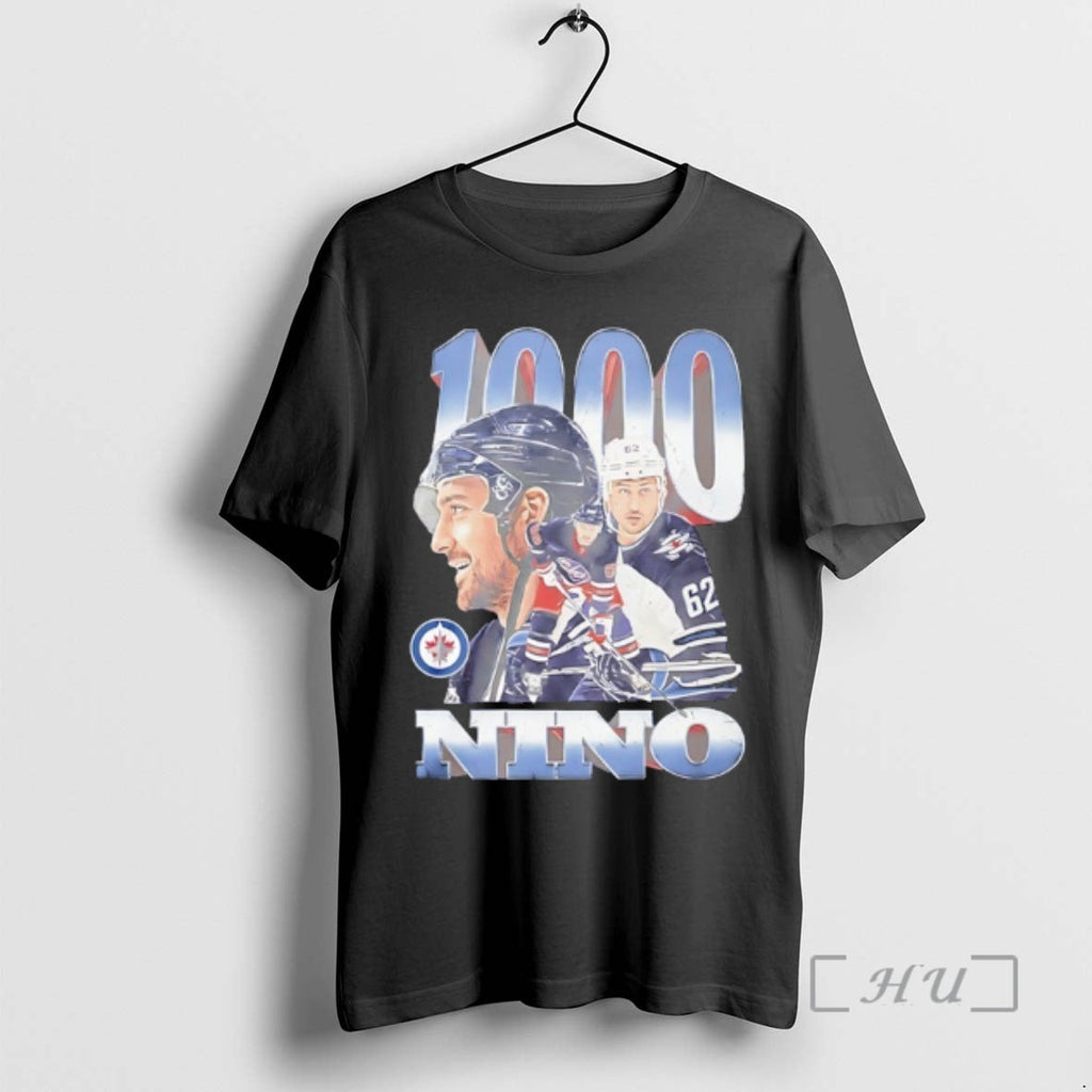 Officials Nino Niederreiter Winnipeg Jets 1000 Games - Adult & Kids T-Shirts, Sweatshirts & Hoodies apparel design preview 1