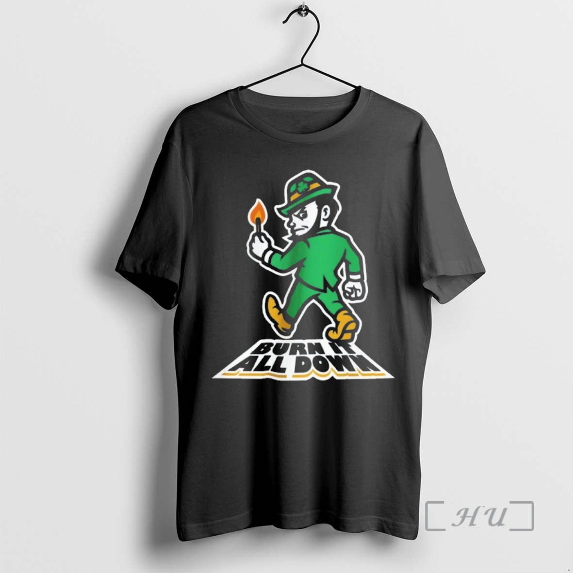 Officials Notre Dame Fighting Irish Burn It All Down - Adult & Kids T-Shirts, Sweatshirts & Hoodies apparel design preview 1