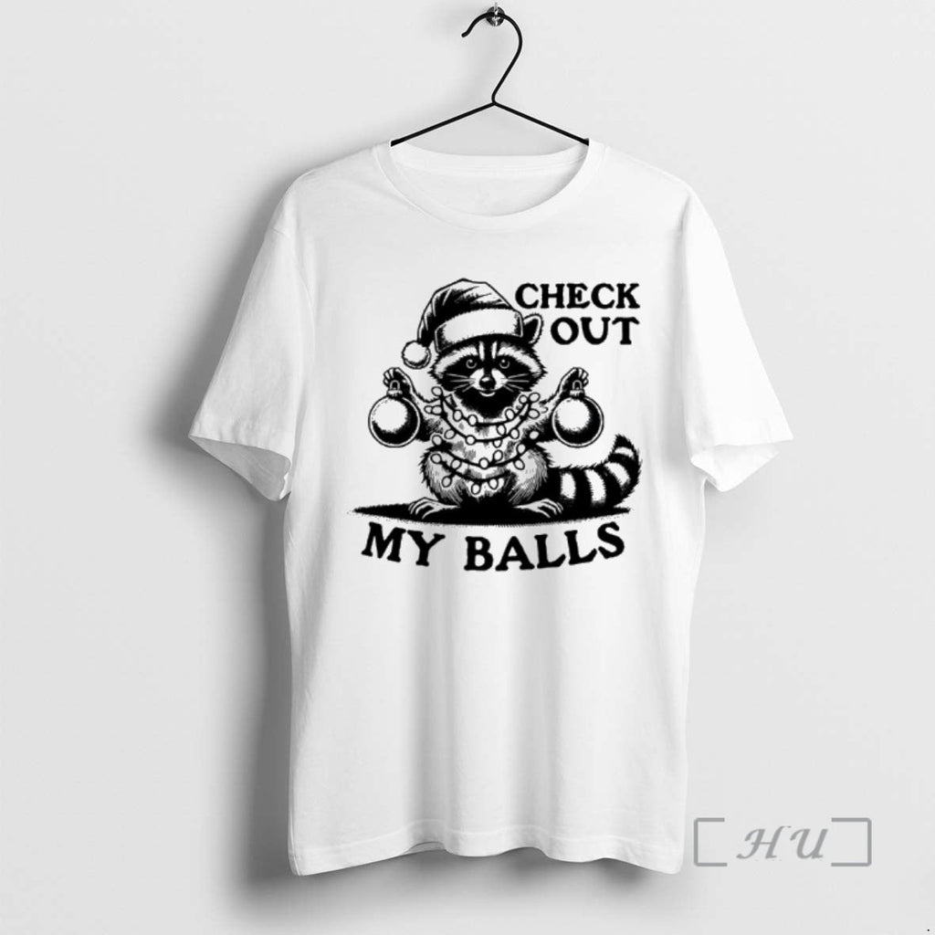 Officials Opossum Santa Check Out My Balls Christmas - Adult & Kids T-Shirts, Sweatshirts & Hoodies apparel design preview 1