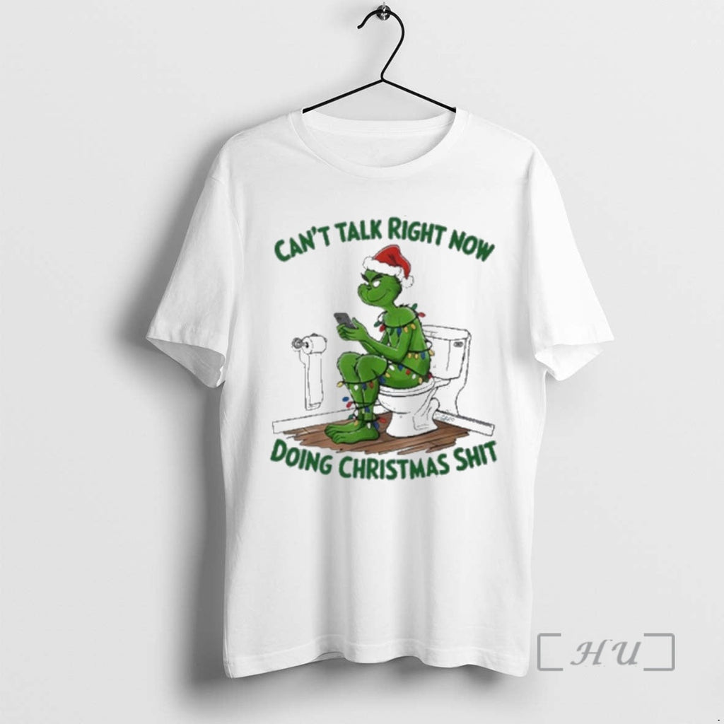 Officials Santa Grinch Cant Talk Right Now Doing - Adult & Kids T-Shirts, Sweatshirts & Hoodies apparel design preview 1