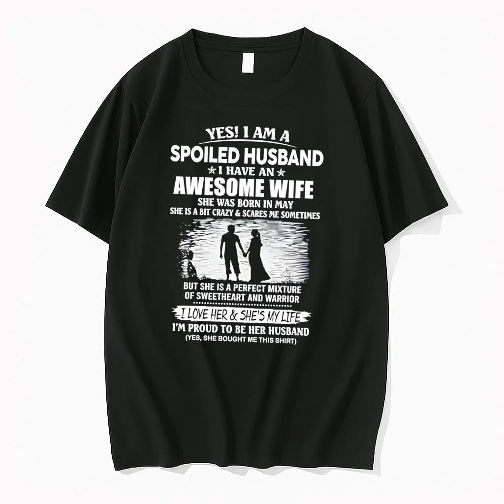 Officials Spoiled Husband Of An Awesome May Born Wife - Adult & Kids T-Shirts, Sweatshirts & Hoodies apparel design preview 1