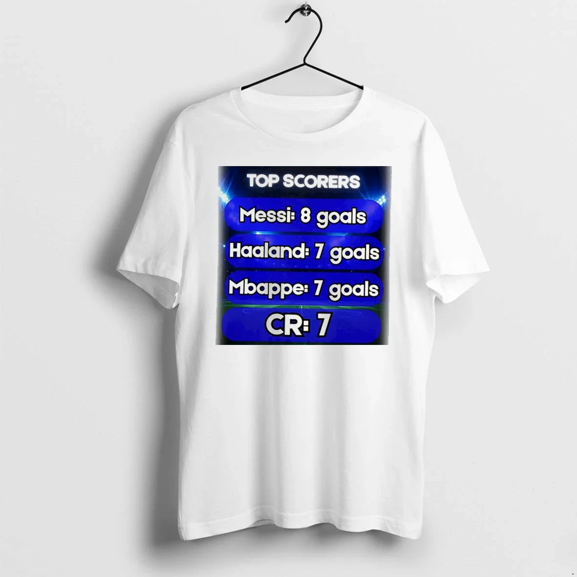 Officials Top Scorers Messi Haaland Mbappe And Cr7 - Adult & Kids T-Shirts, Sweatshirts & Hoodies apparel design preview 1