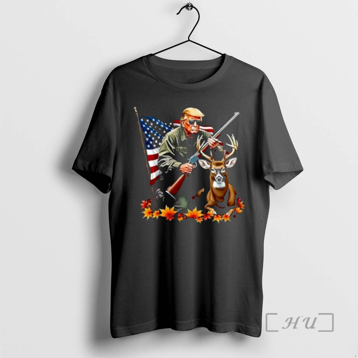 Officials Trump Hunting Deer American Flag - Adult & Kids T-Shirts, Sweatshirts & Hoodies apparel design preview 1