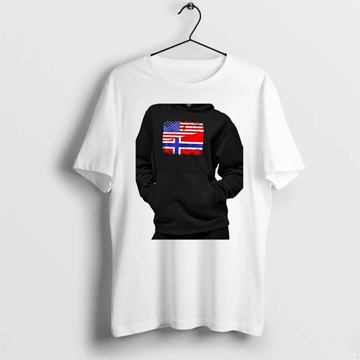 Officials United States And Norway Flags Combined - Adult & Kids T-Shirts, Sweatshirts & Hoodies apparel design preview 1