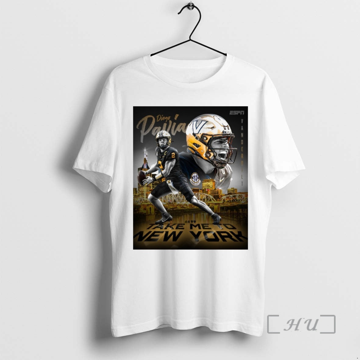 Officials Vanderbilt Diego Pavia Take Me To New York - Adult & Kids T-Shirts, Sweatshirts & Hoodies apparel design preview 1