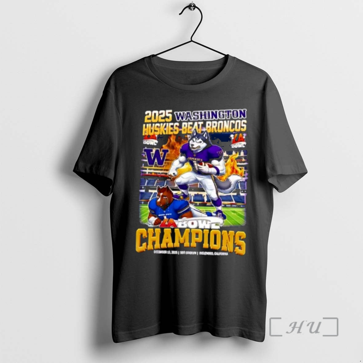Officials Washington Huskies Beat Broncos 2025 La - Adult & Kids T-Shirts, Sweatshirts & Hoodies apparel design preview 1