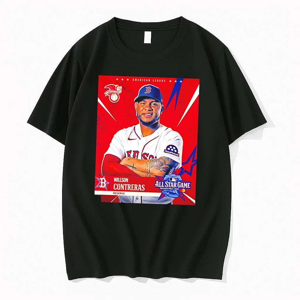 Officials Willson Contreras Boston Red Sox 2026 All - Adult & Kids T-Shirts, Sweatshirts & Hoodies apparel design preview 1