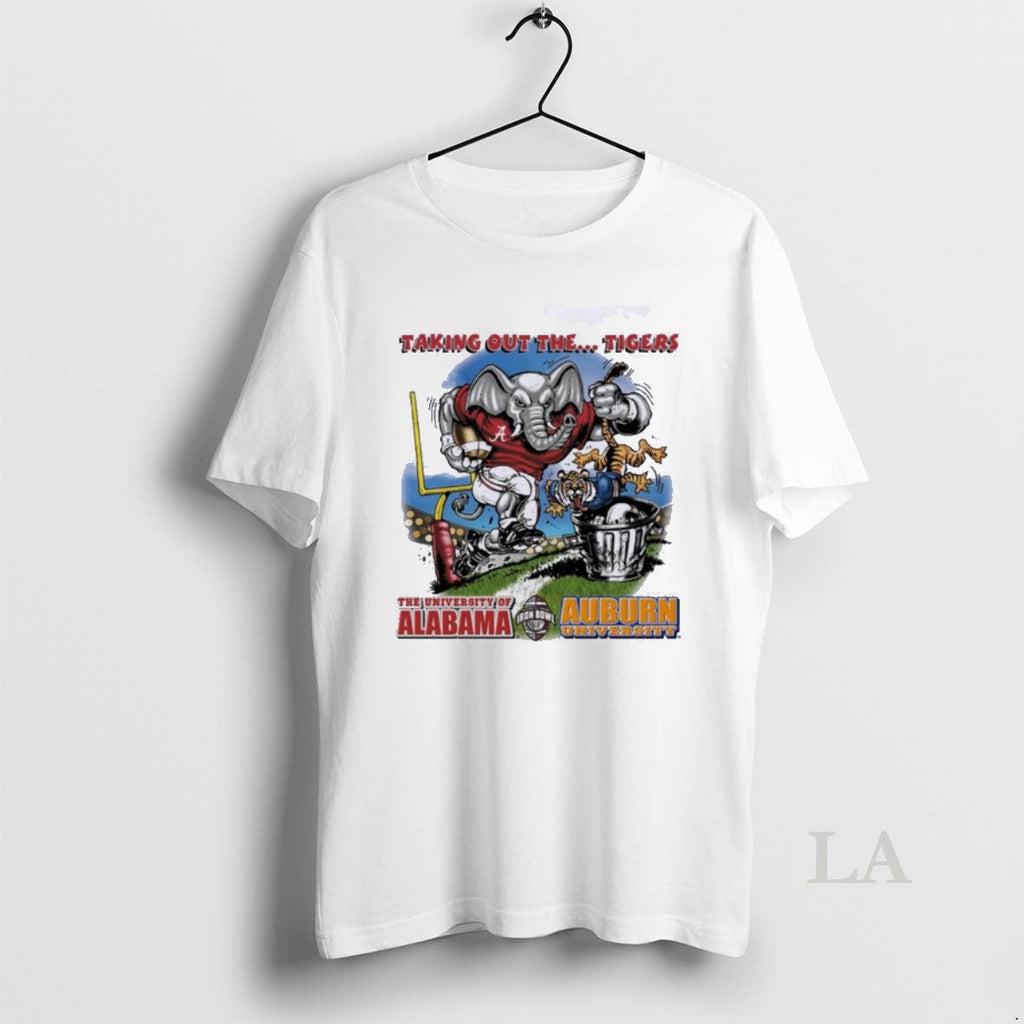 Original Alabama Vs Auburn Taking Out The Tigers Iron - Adult & Kids T-Shirts, Sweatshirts & Hoodies apparel design preview 1