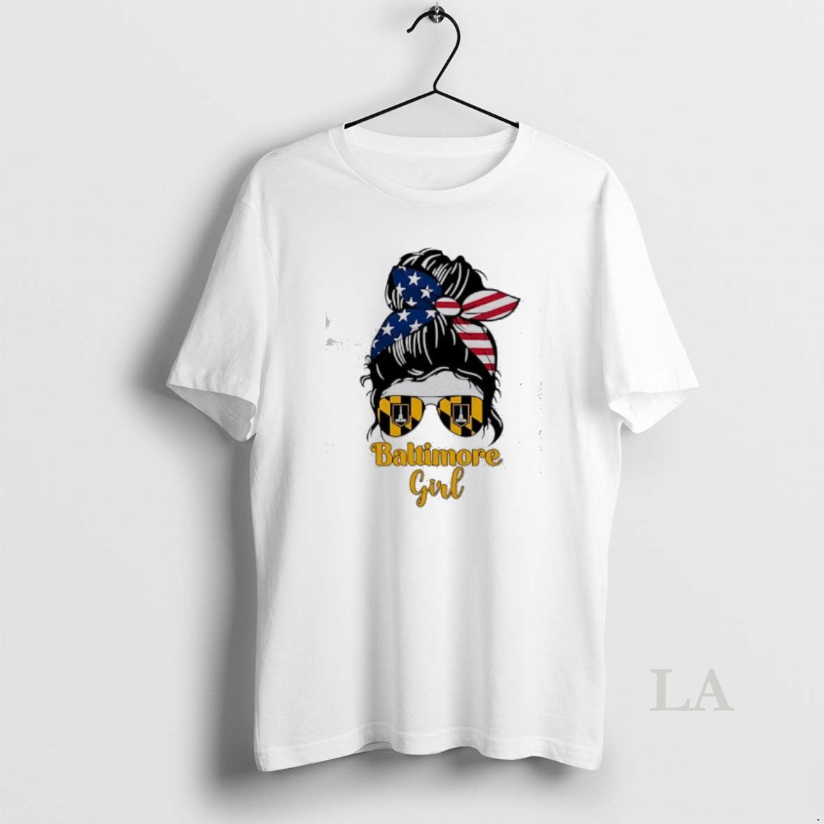 Original Baltimore Girl Messy Bun America - Adult & Kids T-Shirts, Sweatshirts & Hoodies apparel design preview 1
