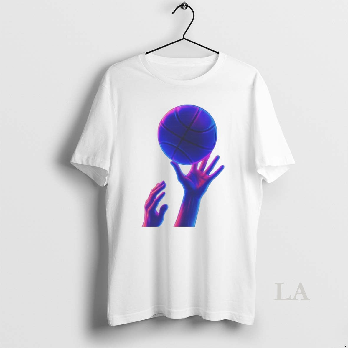 Original Basketball Hands Neon Vaporwave Graphic - Adult & Kids T-Shirts, Sweatshirts & Hoodies apparel design preview 1