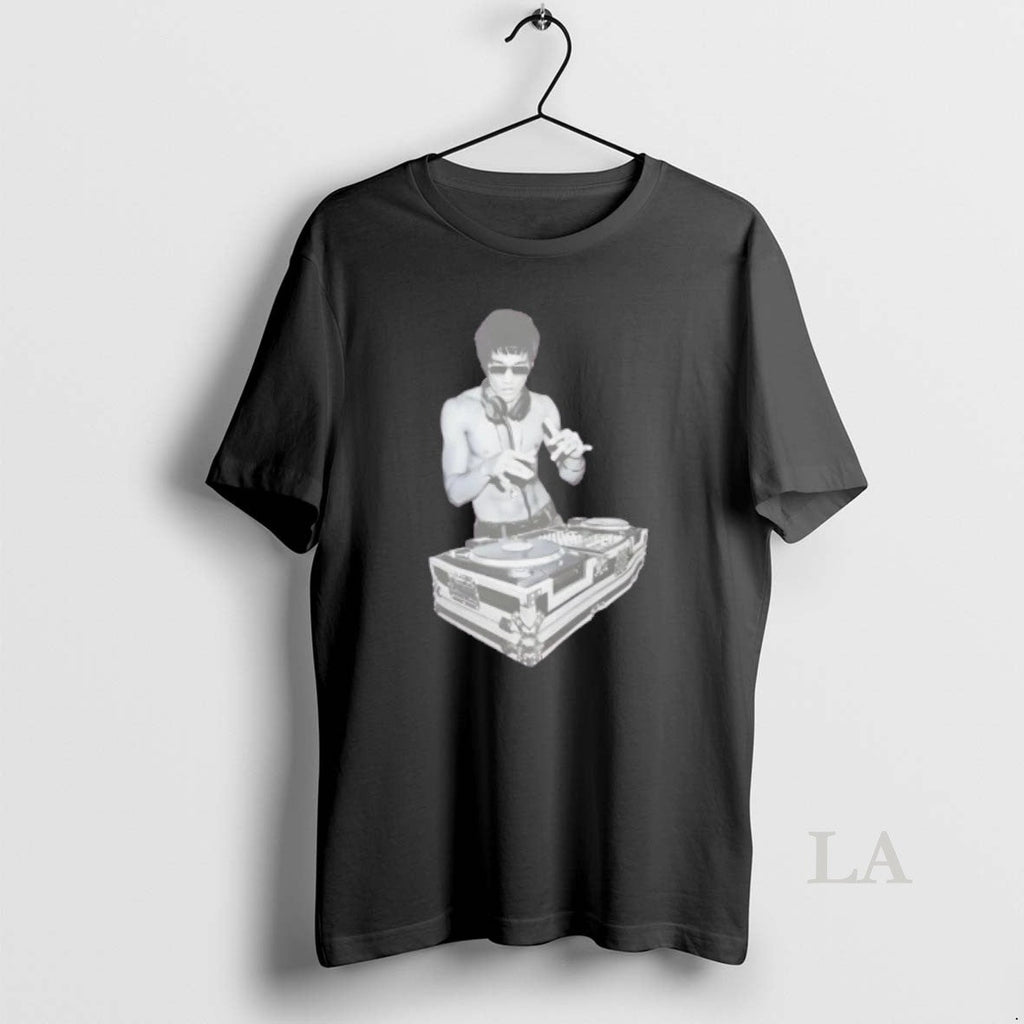 Original Bruce Lee Dj Kung Fu Master Mixing Vinyl - Adult & Kids T-Shirts, Sweatshirts & Hoodies apparel design preview 1