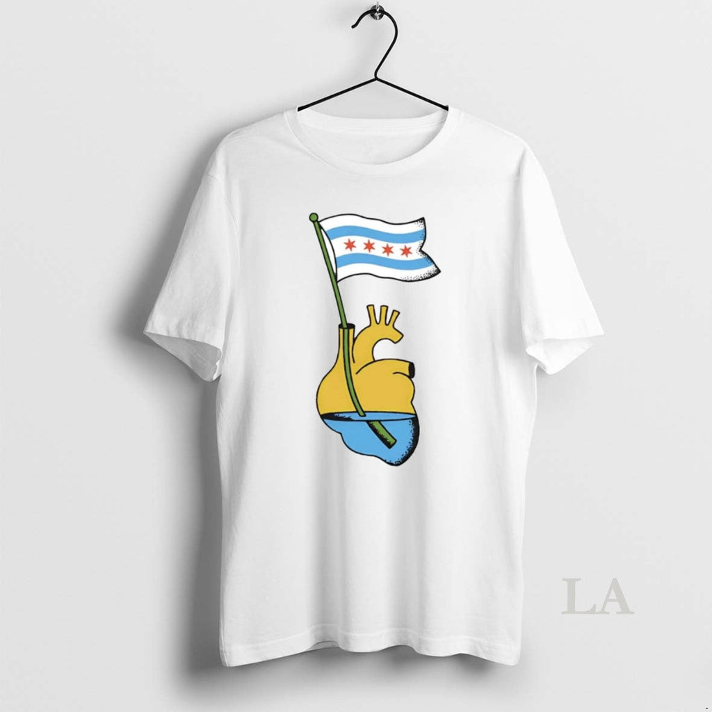 Original Chicago Waving Heart - Adult & Kids T-Shirts, Sweatshirts & Hoodies apparel design preview 1