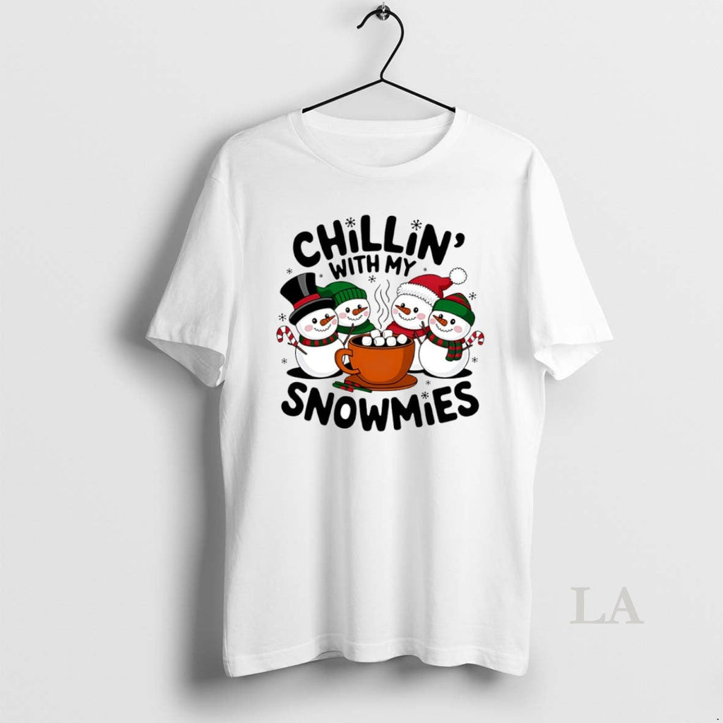 Original Chillin With My Snowmies Circle - Adult & Kids T-Shirts, Sweatshirts & Hoodies apparel design preview 1