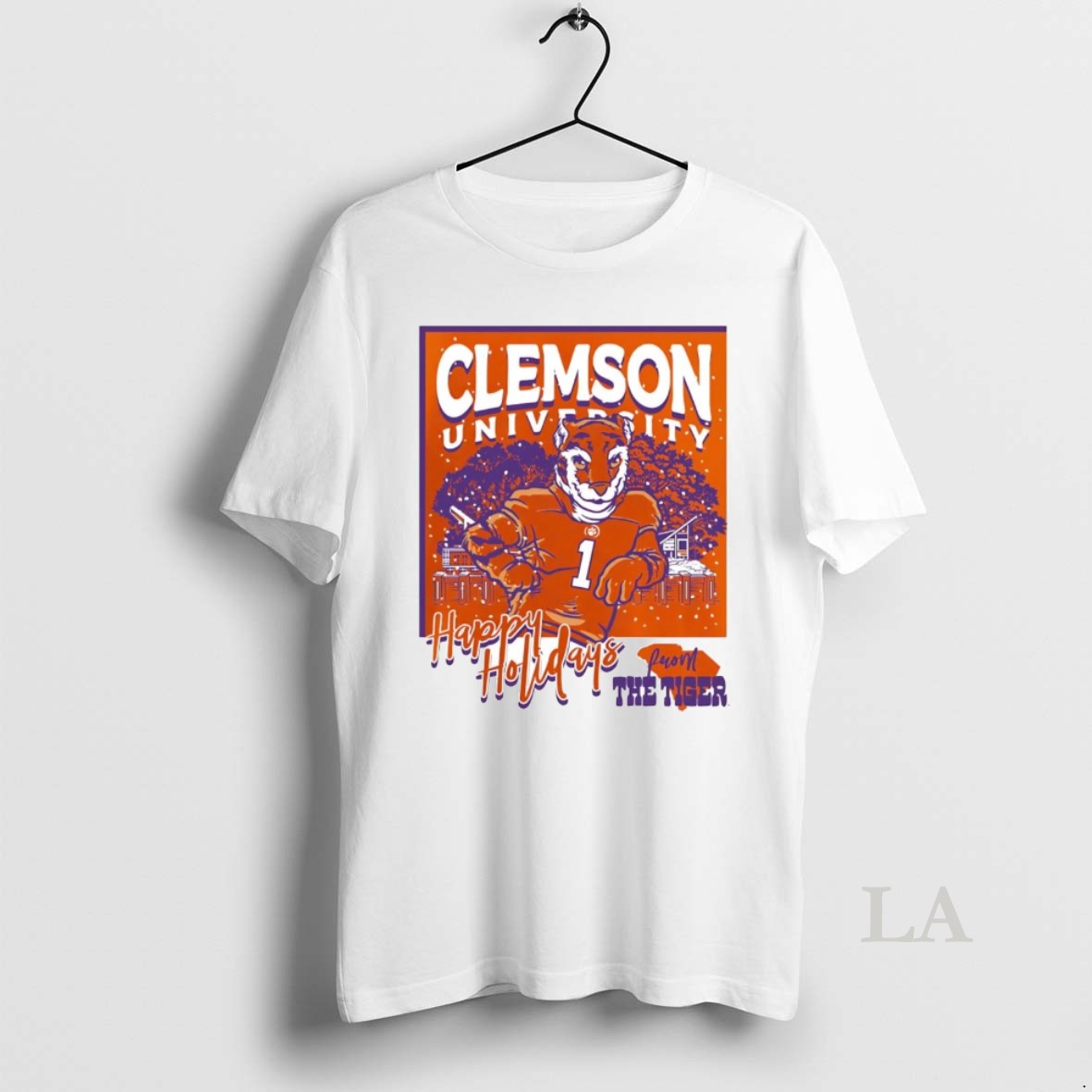 Original Clemson Tigers Happy Holiday From The Tiger - Adult & Kids T-Shirts, Sweatshirts & Hoodies apparel design preview 1