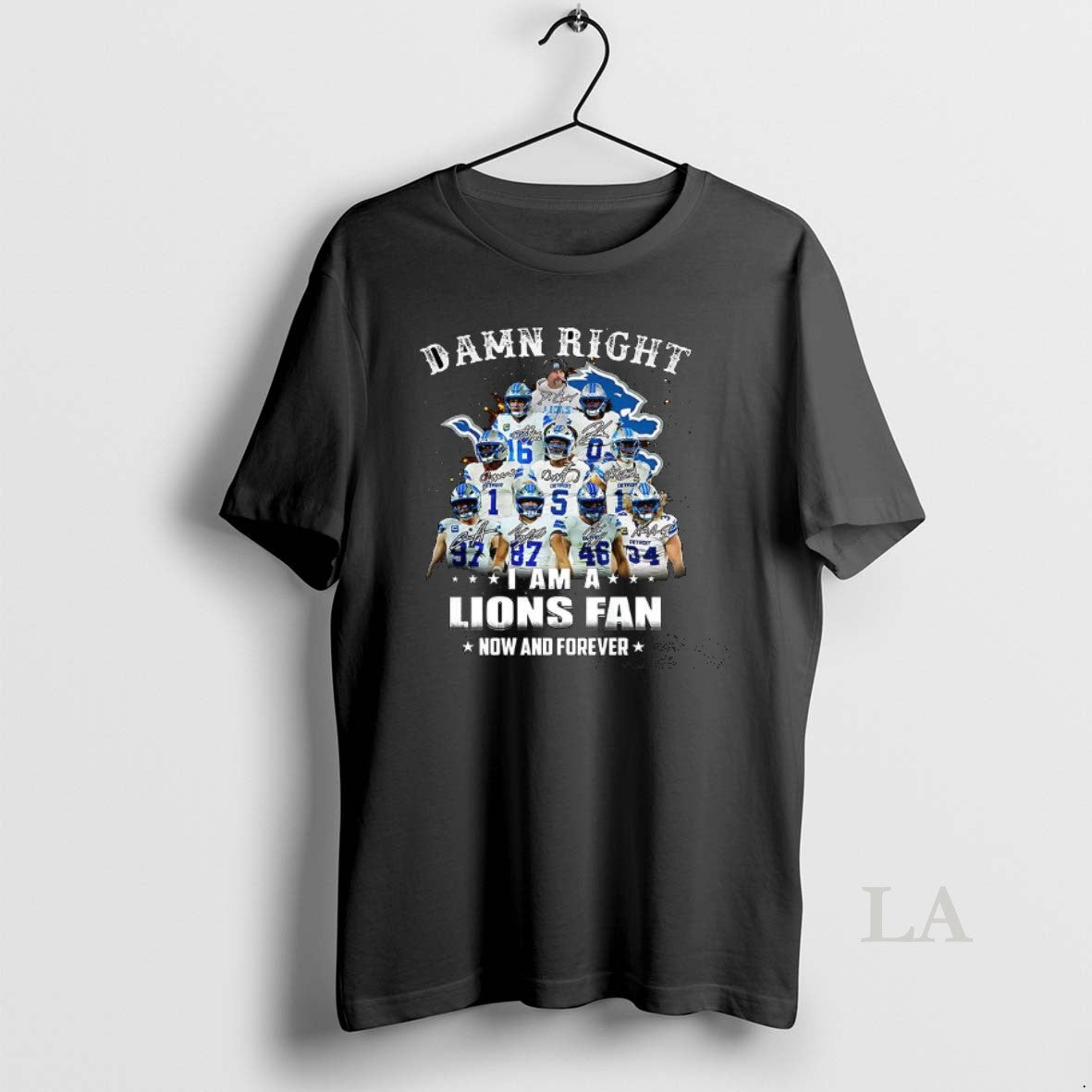 Original Damn Right I Am A Detroit Lions Fan Now And - Adult & Kids T-Shirts, Sweatshirts & Hoodies apparel design preview 1