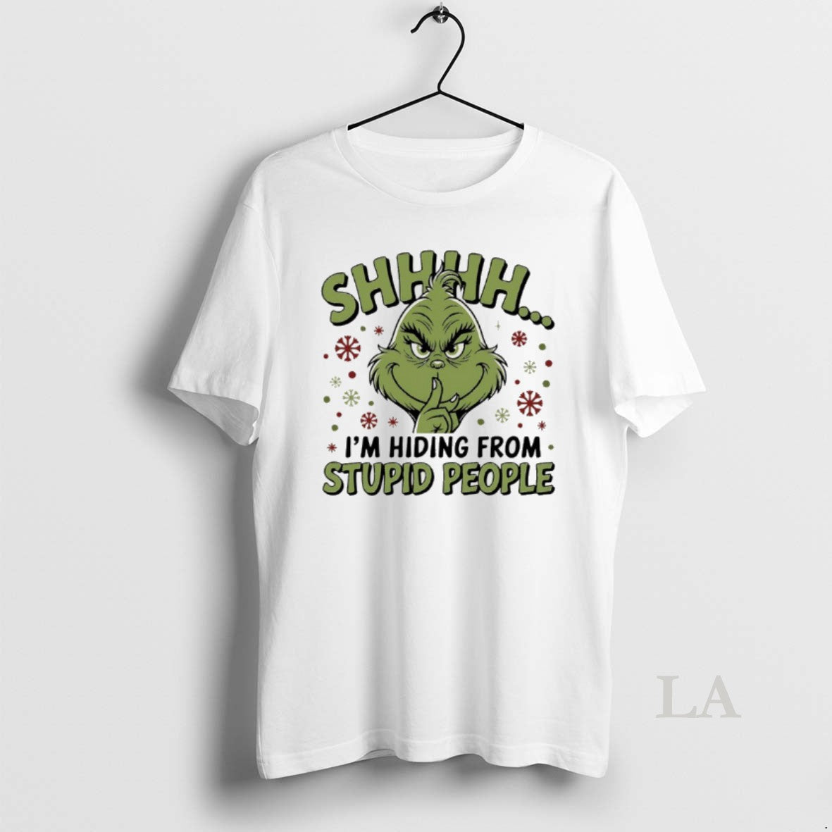 Original Grinch Christmas Shhh Im Hiding From Stupid - Adult & Kids T-Shirts, Sweatshirts & Hoodies apparel design preview 1