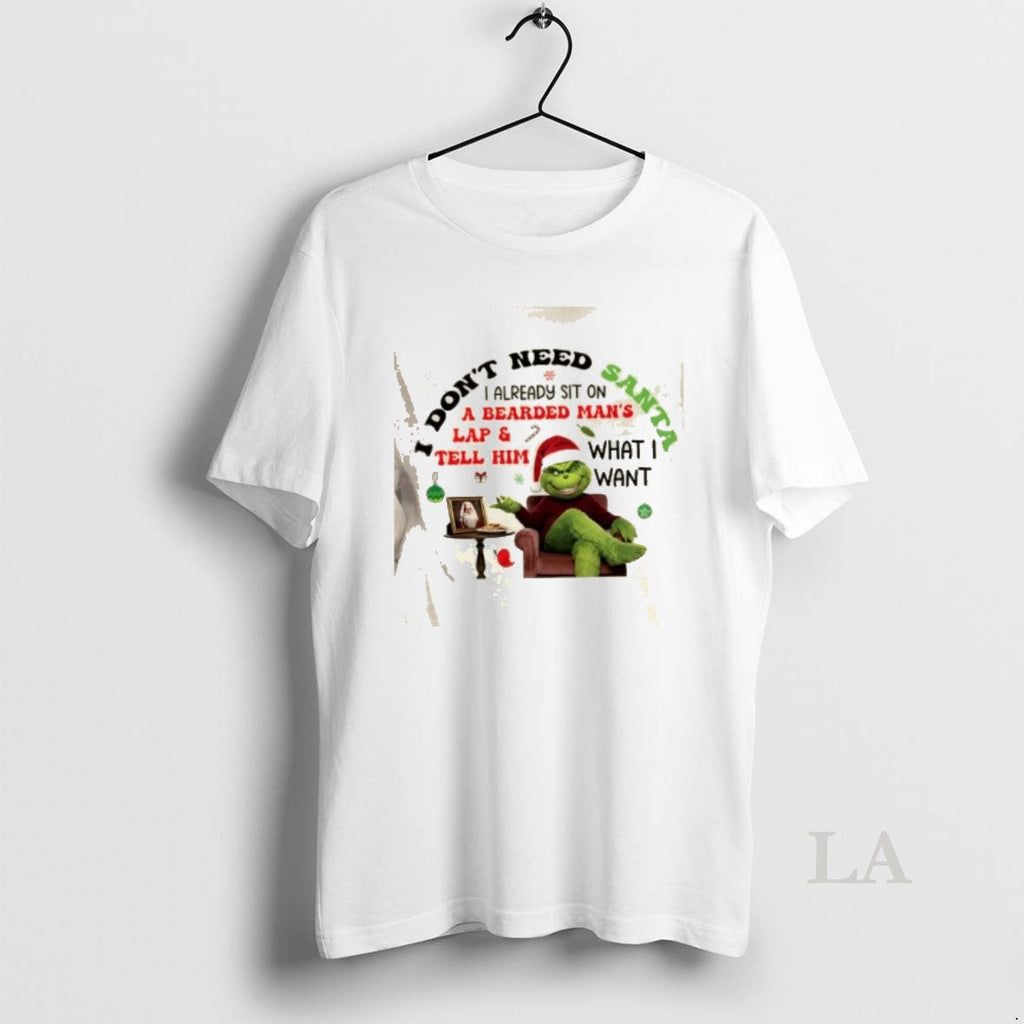 Original Grinch I Already Sit On Dont Need A Bearded - Adult & Kids T-Shirts, Sweatshirts & Hoodies apparel design preview 1