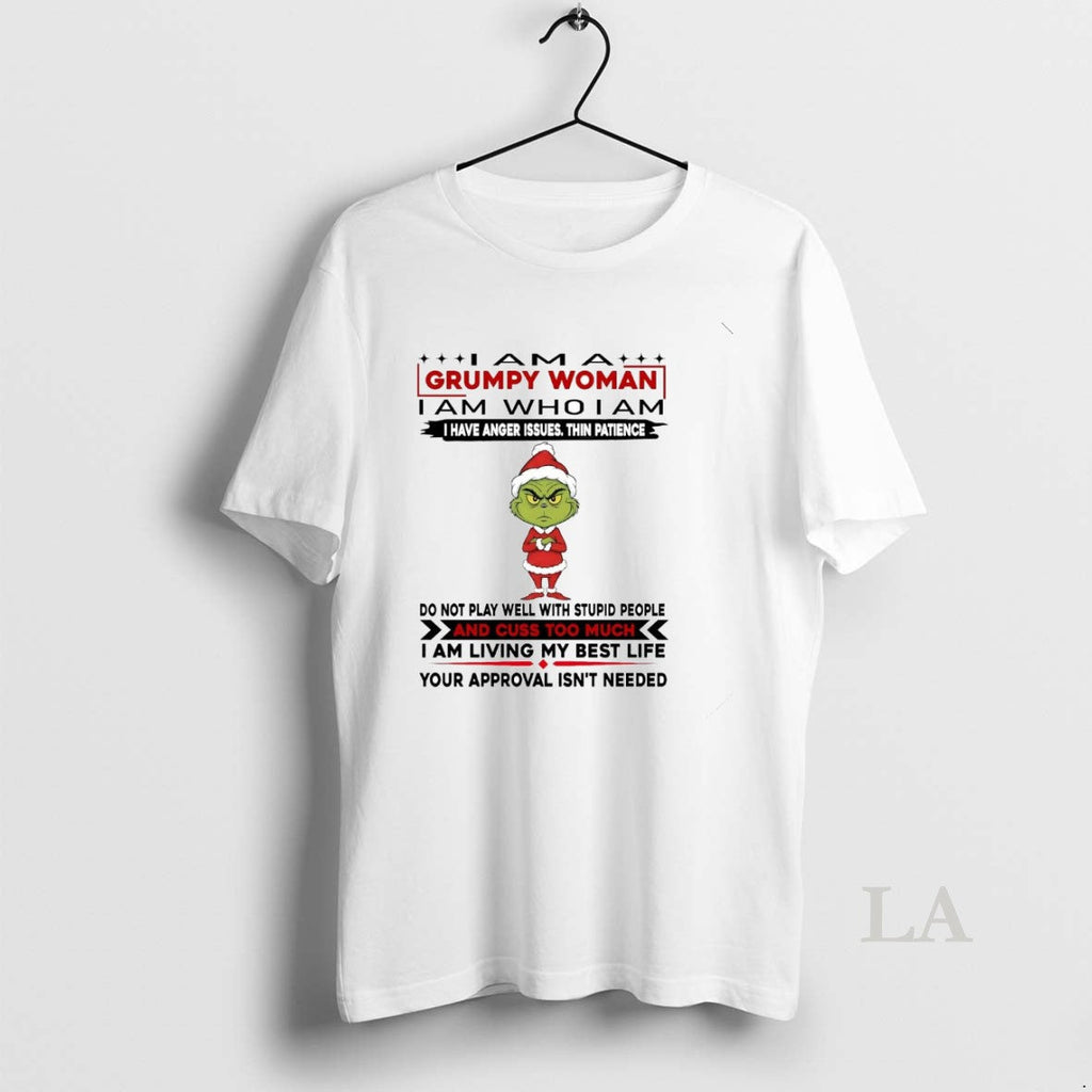 Original Grinch I Am A Grumpy Woman Do Not Play Well - Adult & Kids T-Shirts, Sweatshirts & Hoodies apparel design preview 1