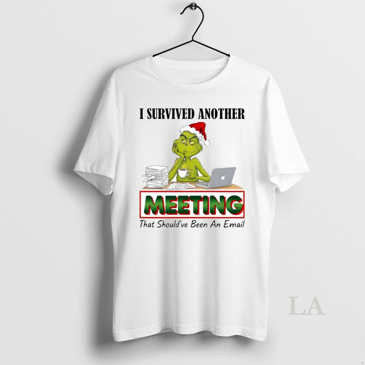 Original Grinch I Survived Another Meeting That - Adult & Kids T-Shirts, Sweatshirts & Hoodies apparel design preview 1