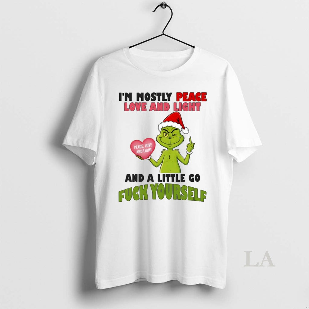 Original Grinch Im Mostly Peace Love And Light A - Adult & Kids T-Shirts, Sweatshirts & Hoodies apparel design preview 1