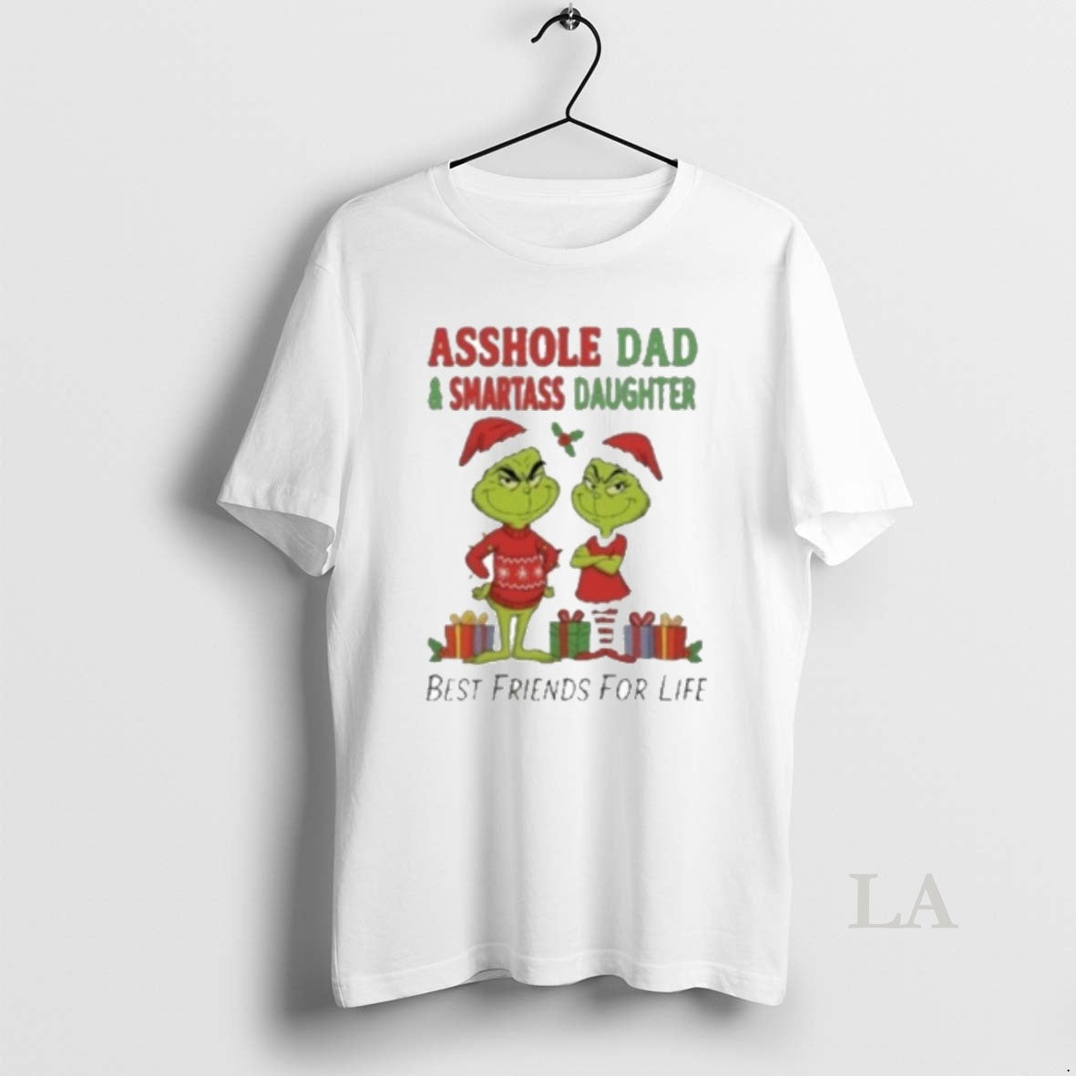 Original Grinch Santa Asshole Dad And Smartass - Adult & Kids T-Shirts, Sweatshirts & Hoodies apparel design preview 1