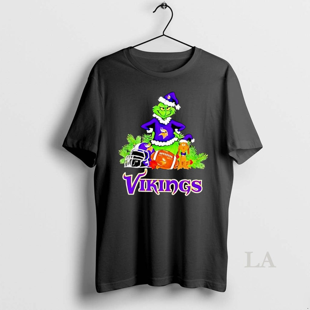 Original Grinch And Max Dog Minnesota Vikings - Adult & Kids T-Shirts, Sweatshirts & Hoodies apparel design preview 1