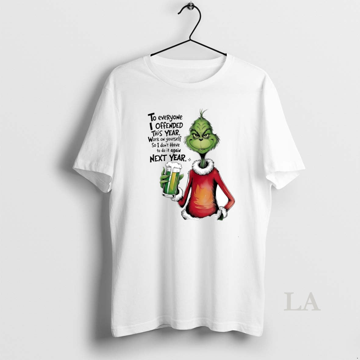 Original Grinch To Everyone I Offended This Year Work - Adult & Kids T-Shirts, Sweatshirts & Hoodies apparel design preview 1