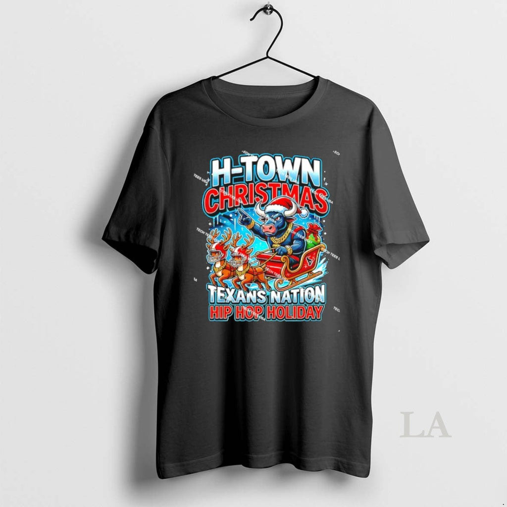 Original Houston Texas Football H Town Christmas - Adult & Kids T-Shirts, Sweatshirts & Hoodies apparel design preview 1